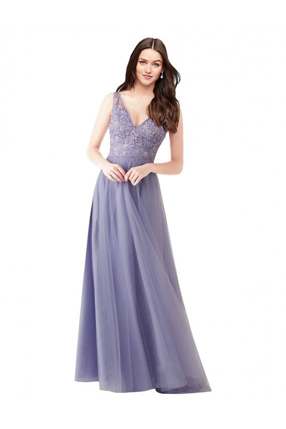 Sweetheart Tulle Bridesmaid Dress with Fully Embroidered V-Neck Bodice Essex