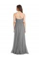 Shirred Strapless Bodice Long Tulle Bridesmaid Dress with Sweetheart Neckline Essex