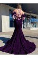 Cold Shoulder Sleeveless Long Court Train Velvet Sequin Prom Dress Essex
