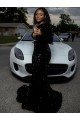 One Shoulder Long Sleeves Long Sweep Train Velvet Sequin Prom Dress Essex