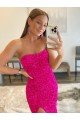 Strapless Sleeveless Long Sweep Train Velvet Sequin Prom Dress with Side Slit Essex