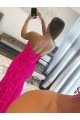 Strapless Sleeveless Long Sweep Train Velvet Sequin Prom Dress with Side Slit Essex