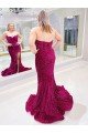 Long Sweetheart Sleeveless Sweep Train Velvet Sequin Prom Dress with Slit Essex