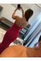 Sweetheart Sleeveless Long Sweep Train Velvet Sequin Prom Dress Essex