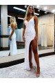 Sleeveless V-Neck Long Floor Length Velvet Sequin Prom Dress with Slit Essex