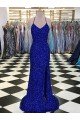 V-Neck Sleeveless Long Velvet Sequin Prom Dress Essex