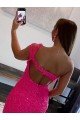 Velvet Sequin One Shoulder Sleeveless Short Prom Dress Essex