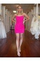 Spaghetti Straps Open Back Sleeveless Short Velvet Sequin Prom Dress Essex