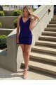Short V-Neck Sleeveless Velvet Sequin Prom Dress Essex
