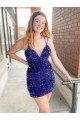Sleeveless Short Velvet Sequin V-Neck Prom Dress Essex