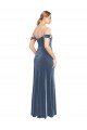 Draped Sleeves Wide Scoop Neck Off the Shoulder Velvet Bridesmaid Dress / Prom Dress Essex