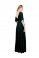 Deep V-Neck Flutter Sleeves Long Velvet Wrap Bridesmaid Dress / Prom Dress Essex