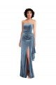 Strapless Formal Velvet Maxi Bridesmaid Dress / Prom Dress with Draped Skirt Essex