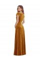 Cap Sleeve Faux Wrap Formal Velvet Maxi Bridesmaid Dress / Prom Dress with Pockets Essex
