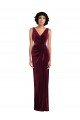 Draped Skirt Faux Wrap Velvet Maxi Bridesmaid Dress / Prom Dress Essex