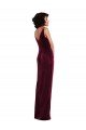 Draped Skirt Faux Wrap Velvet Maxi Bridesmaid Dress / Prom Dress Essex