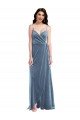 Velvet Wrap Maxi Bridesmaid Dress / Prom Dress with Pockets Essex