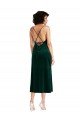 Midi Length Cowl Neck Formal Velvet Short Cocktail Slip Bridesmaid Dress / Prom Dress Essex