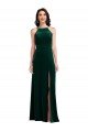 Velvet Halter Maxi Bridesmaid Dress / Prom Dress with Pockets & Front Slit Essex