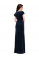 Flutter Sleeve Wrap Bodice Formal Velvet Maxi Bridesmaid Dress / Prom Dress with Pockets Essex