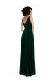 Floor Length Velvet Maxi Bridesmaid Dress / Prom Dress with Shirred Bodice and Front Slit Essex