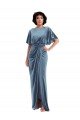 Flutter Sleeve Open Back Velvet Maxi Bridesmaid Dress / Prom Dress with Pockets & Draped Wrap Skirt Pockets Essex