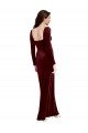 Sleek Square Neck Spaghetti Straps Velvet Bridesmaid Dress / Prom Dress with Side Slit Essex