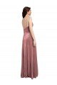 Low Scoop Back Long V-Neck Formal Velvet Slip Bridesmaid Dress / Prom Dress Essex