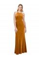 Halter Neckline Long Full Length Formal Velvet Bridesmaid Dress / Prom Dress with Strappy Back Essex