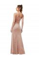 One Shoulder Formal Stretch Velvet Bridesmaid Dress / Prom Dress with Front Slit Essex