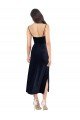 Midi Cocktail Length Formal Velvet Bridesmaid Dress / Prom Dress with Cowl Neck and Spaghetti Straps Essex