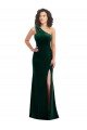 One Shoulder Velvet Trumpet Bridesmaid Dress / Prom Dress with Front Slit Essex