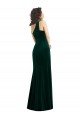 One Shoulder Velvet Trumpet Bridesmaid Dress / Prom Dress with Front Slit Essex