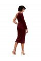 One Shoulder Fitted Short Midi Length Velvet Bridesmaid Dress / Prom Dress Essex