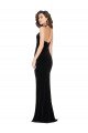 Halter Neck Wide Straps Long Velvet Bridesmaid Dress / Prom Dress with Side Split Essex